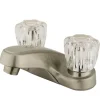 Kingston Brass GKB168LP Water Saving Americana Centerset Lavatory Faucet with Acrylic Handle in Satin Nickel