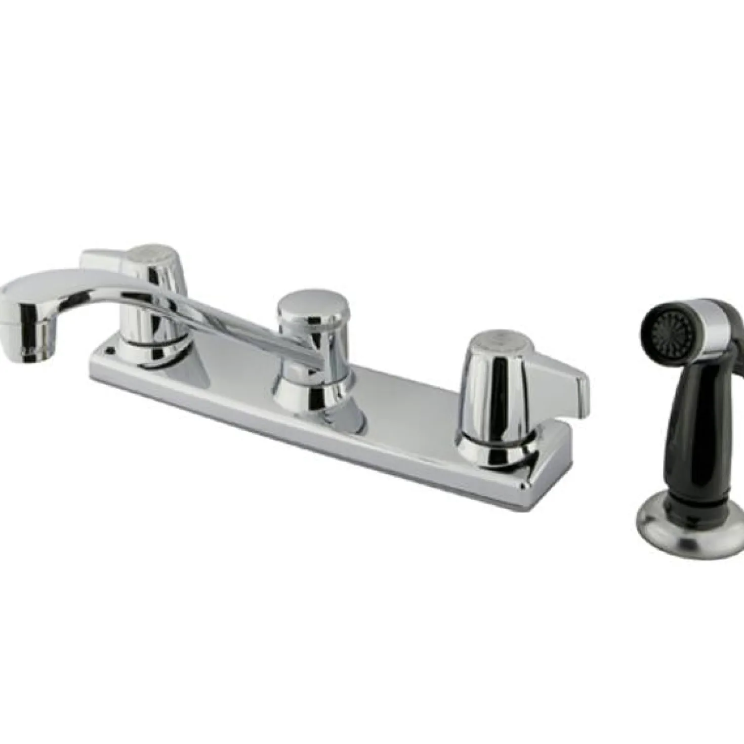 Kingston Brass GKB120P Water Saving Americana Centerset Kitchen Faucet with Canopy Handle and Sprayer in Chrome