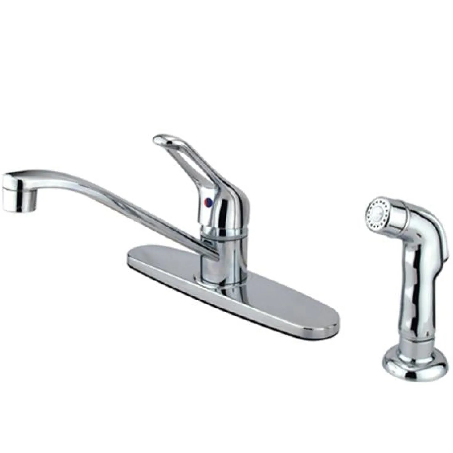 Kingston Brass GKB562SP Water Saving Wyndham Centerset Kitchen Faucet with Single Loop Handle and Side Sprayer in Chrome