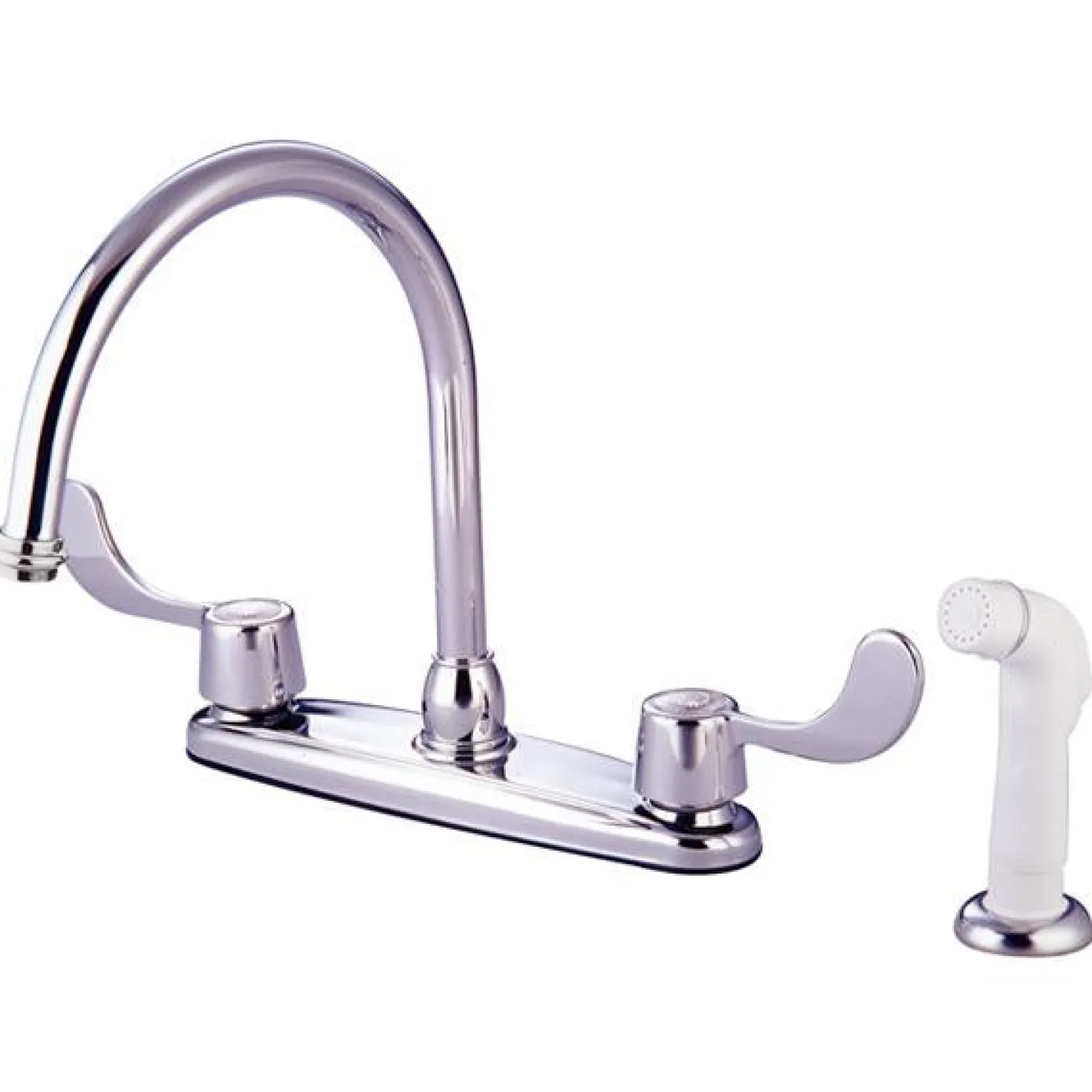 Kingston Brass GKB782 Water Saving Vista Centerset Kitchen Faucet with Blade Handles and Side Sprayer in Chrome