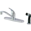 Kingston Brass GKB5720 Water Saving Chatham Centerset Kitchen Faucet with Single Lever Handle and Black Side Sprayer in Chrome