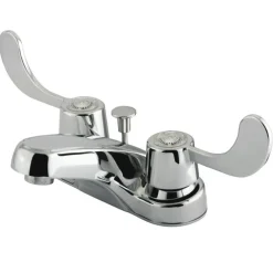 Kingston Brass GKB181 Water Saving Vista Centerset Lavatory Faucet with Blade Handles and ABS Pop Up