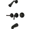 Kingston Brass GKB235 Water Saving Magellan 3-Handle Tub and Shower Faucet in Oil Rubbed Bronze with Water Savings Showerhead
