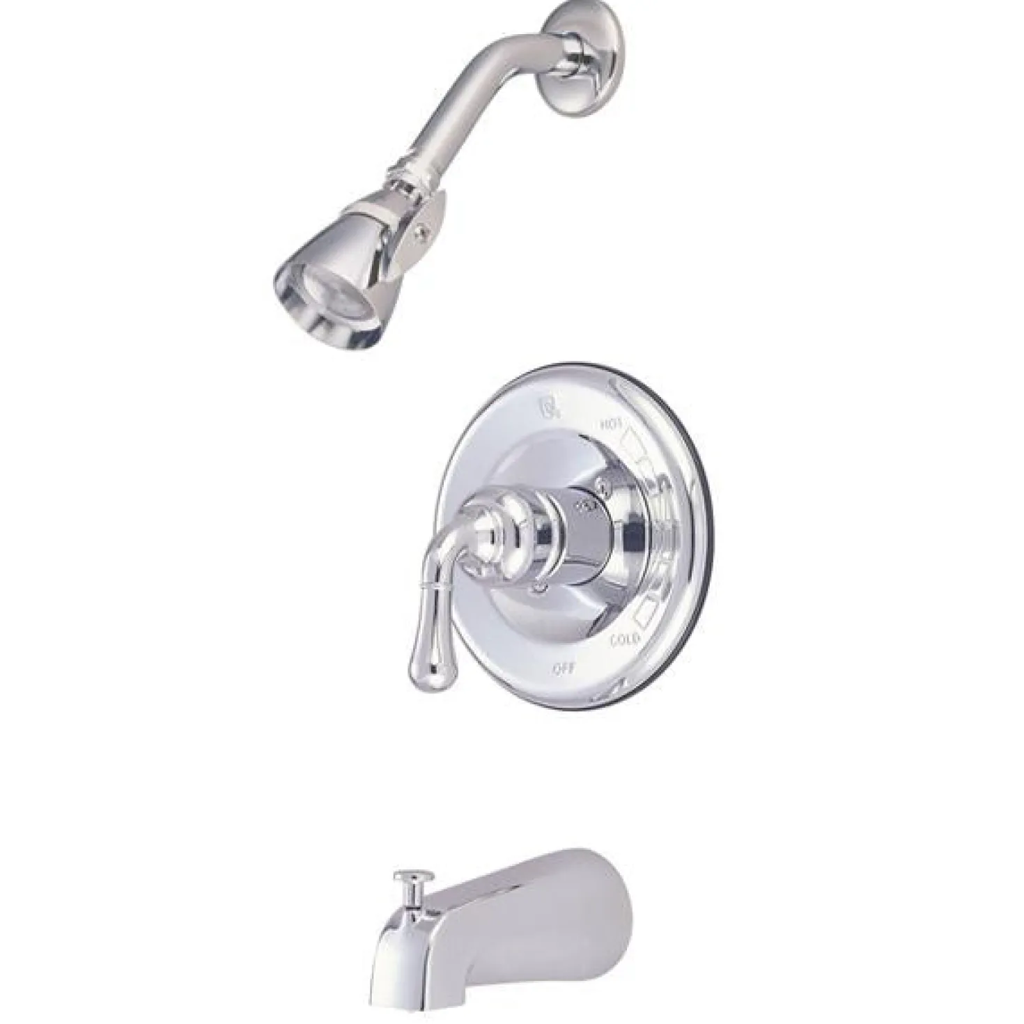 Kingston Brass GKB1631 Water Saving Magellan Single Handle Chrome Tub and Shower Faucet with 1.5GPM Showerhead