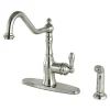 Kingston Brass Gourmetier American Classic 8" Centerset Single Handle Kitchen Faucets with Matching Sprayer