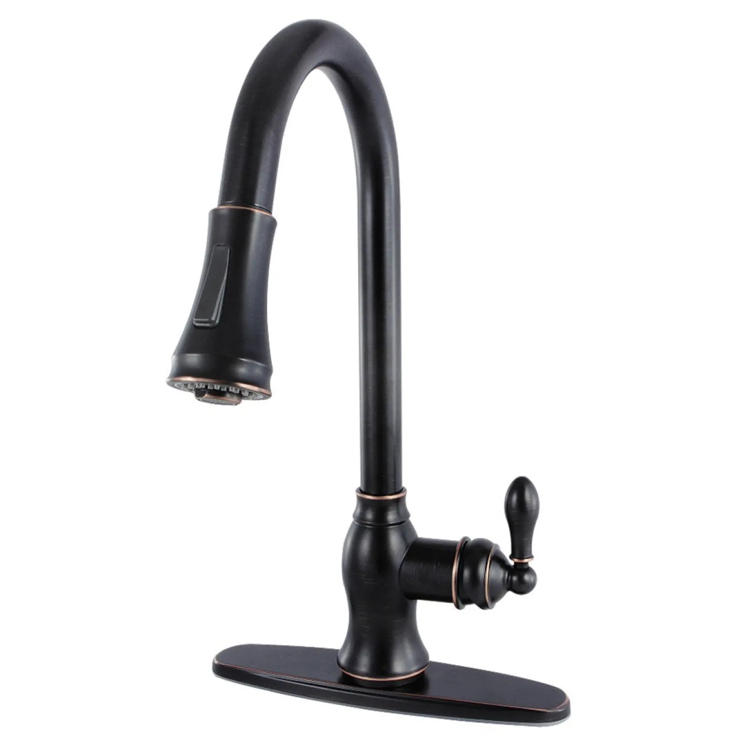 Kingston Brass Gourmetier American Classic Single-Handle Pull-Down Sprayer Kitchen Faucet