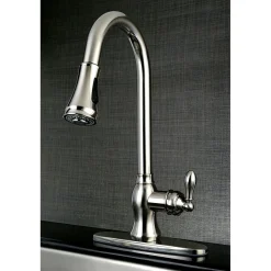 Kingston Brass Gourmetier American Classic Single-Handle Pull-Down Sprayer Kitchen Faucet