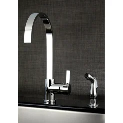 Kingston Brass Gourmetier Continental Single-Handle Kitchen Faucet with Side Sprayer