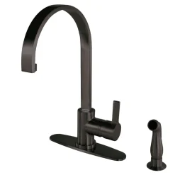 Kingston Brass Gourmetier Continental Single-Handle Kitchen Faucet with Side Sprayer
