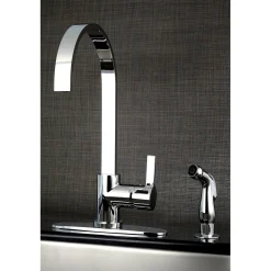 Kingston Brass Gourmetier Continental Single-Handle Kitchen Faucet with Side Sprayer