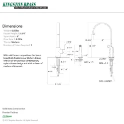 Kingston Brass Gourmetier Continental Single-Handle Kitchen Faucet with Side Sprayer