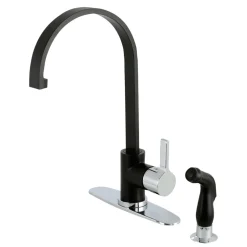 Kingston Brass Gourmetier Continental Single-Handle Kitchen Faucet with Side Sprayer