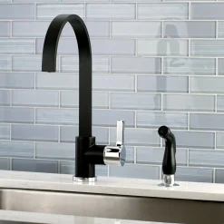 Kingston Brass Gourmetier Continental Single-Handle Kitchen Faucet with Side Sprayer