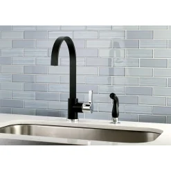 Kingston Brass Gourmetier Continental Single-Handle Kitchen Faucet with Side Sprayer