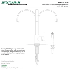 Kingston Brass Gourmetier Continental Single-Handle Kitchen Faucet with Side Sprayer