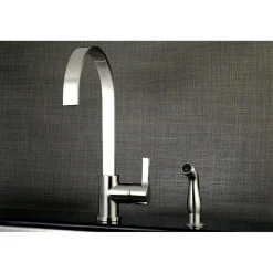 Kingston Brass Gourmetier Continental Single-Handle Kitchen Faucet with Side Sprayer