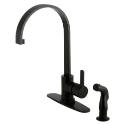 Kingston Brass Gourmetier Continental Single-Handle Kitchen Faucet with Side Sprayer
