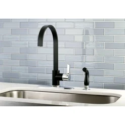 Kingston Brass Gourmetier Continental Single-Handle Kitchen Faucet with Side Sprayer