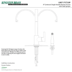 Kingston Brass Gourmetier Continental Single-Handle Kitchen Faucet with Side Sprayer