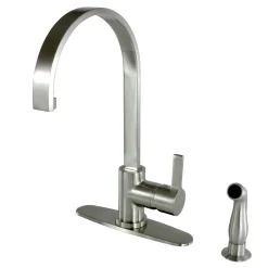 Kingston Brass Gourmetier Continental Single-Handle Kitchen Faucet with Side Sprayer