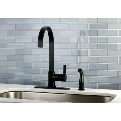 Kingston Brass Gourmetier Continental Single-Handle Kitchen Faucet with Side Sprayer