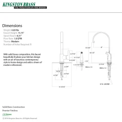 Kingston Brass Gourmetier Continental Single-Handle Kitchen Faucet with Side Sprayer