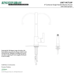 Kingston Brass Gourmetier Continental Single-Handle Kitchen Faucet with Side Sprayer