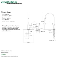 Kingston Brass Gourmetier Concord Single-Handle Kitchen Faucet with Side Sprayer