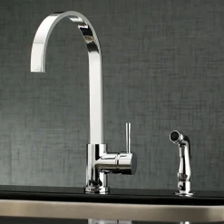 Kingston Brass Gourmetier Concord Single-Handle Kitchen Faucet with Side Sprayer
