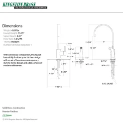 Kingston Brass Gourmetier Concord Single-Handle Kitchen Faucet with Side Sprayer