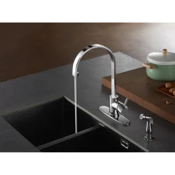 Kingston Brass Gourmetier Concord Single-Handle Kitchen Faucet with Side Sprayer