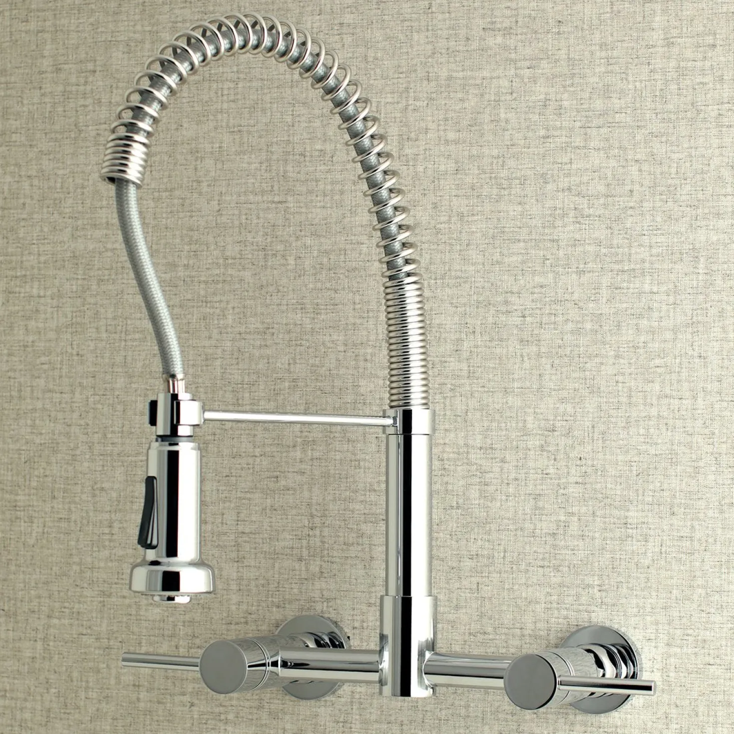 Kingston Brass Gourmetier Concord 2-Handle Wall Mount Pull-Down Kitchen Faucet