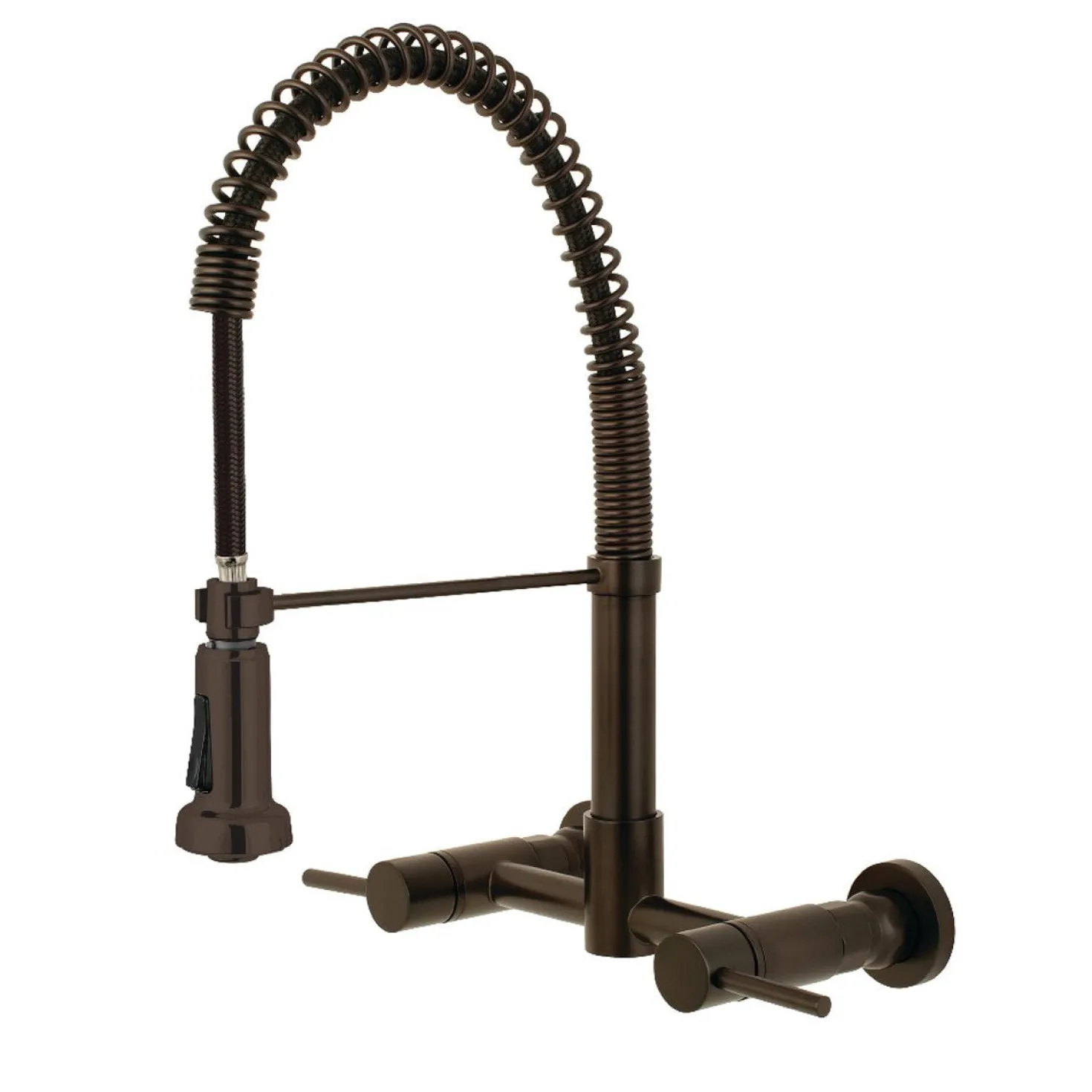Kingston Brass Gourmetier Concord 2-Handle Wall Mount Pull-Down Kitchen Faucet