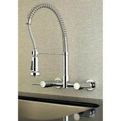 Kingston Brass Gourmetier Concord 2-Handle Wall Mount Pull-Down Kitchen Faucet