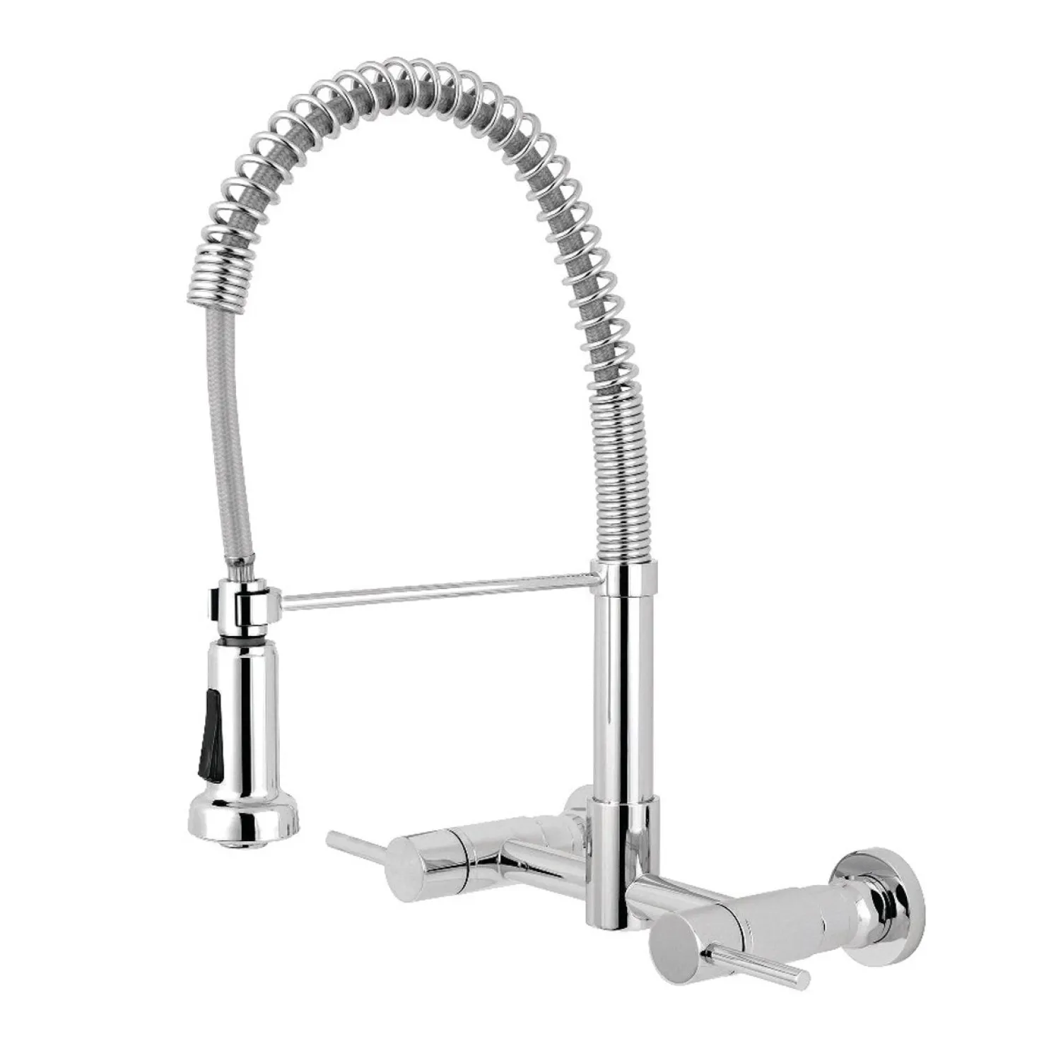 Kingston Brass Gourmetier Concord 2-Handle Wall Mount Pull-Down Kitchen Faucet