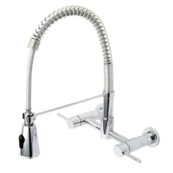 Kingston Brass Gourmetier Concord 2-Handle 2-Hole Wall Mount Pull-Down Kitchen Faucet