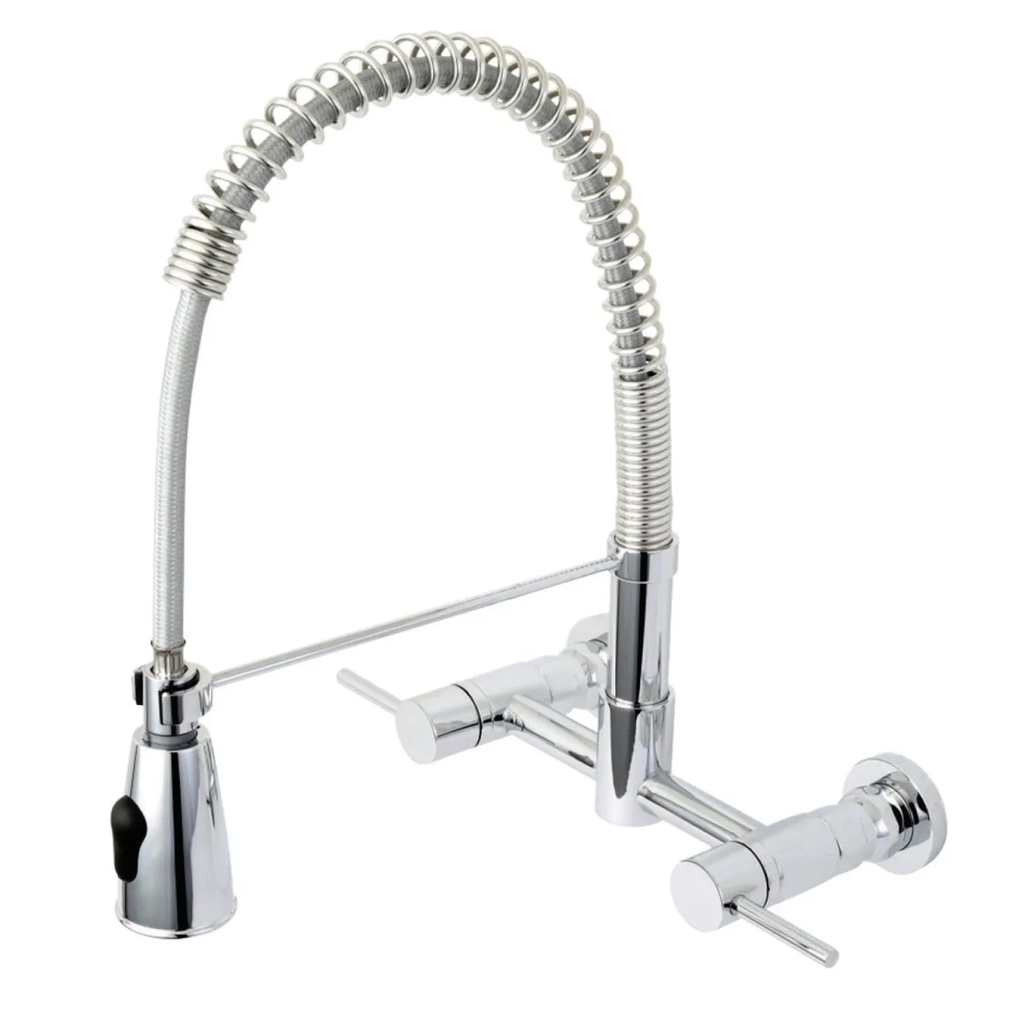 Kingston Brass Gourmetier Concord 2-Handle 2-Hole Wall Mount Pull-Down Kitchen Faucet