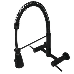Kingston Brass Gourmetier Concord 2-Handle 2-Hole Wall Mount Pull-Down Kitchen Faucet