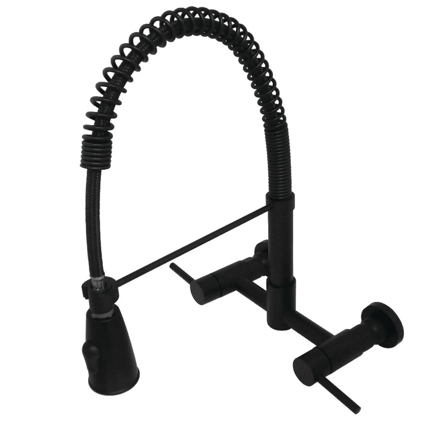 Kingston Brass Gourmetier Concord 2-Handle 2-Hole Wall Mount Pull-Down Kitchen Faucet