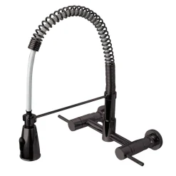 Kingston Brass Gourmetier Concord 2-Handle 2-Hole Wall Mount Pull-Down Kitchen Faucet