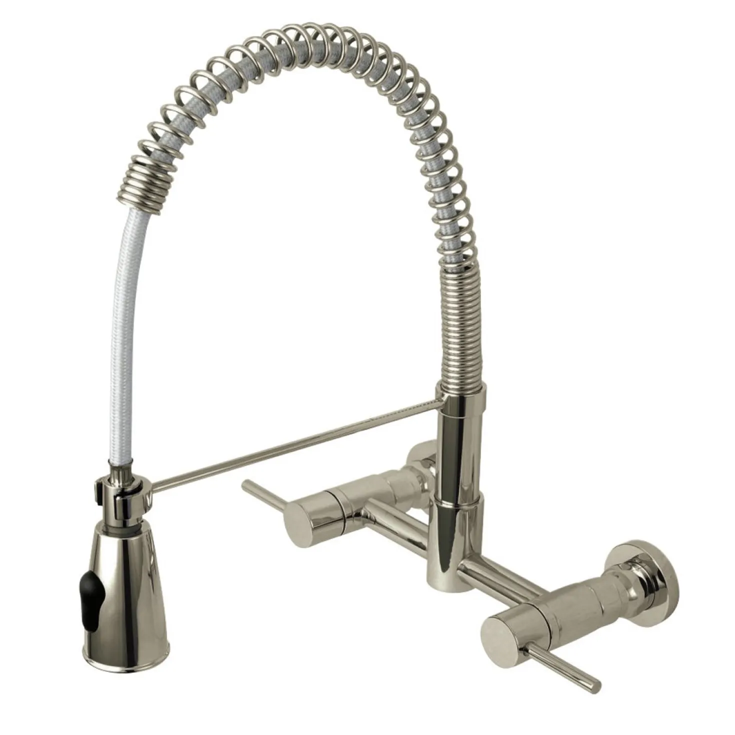 Kingston Brass Gourmetier Concord 2-Handle 2-Hole Wall Mount Pull-Down Kitchen Faucet