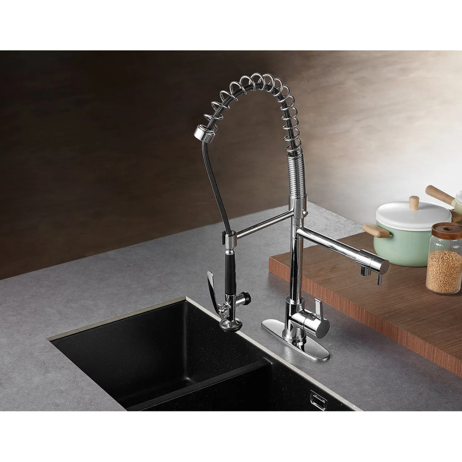 Kingston Brass Gourmetier Continental Single Hole Single-Handle Pre-Rinse Kitchen Faucet