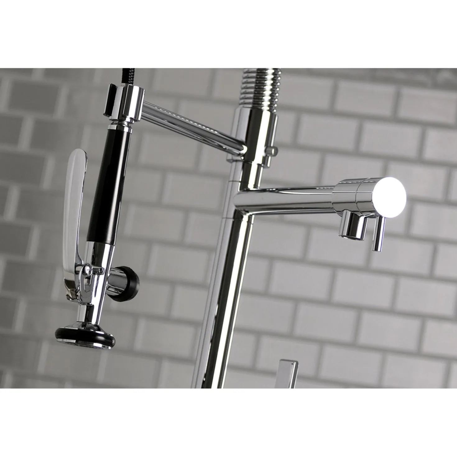 Kingston Brass Gourmetier Continental Single Hole Single-Handle Pre-Rinse Kitchen Faucet