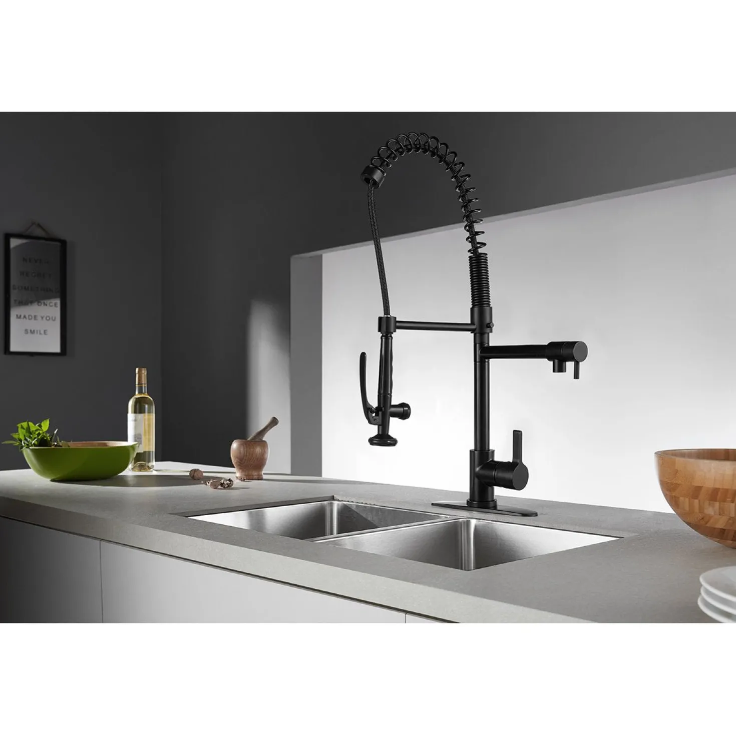 Kingston Brass Gourmetier Continental Single Hole Single-Handle Pre-Rinse Kitchen Faucet
