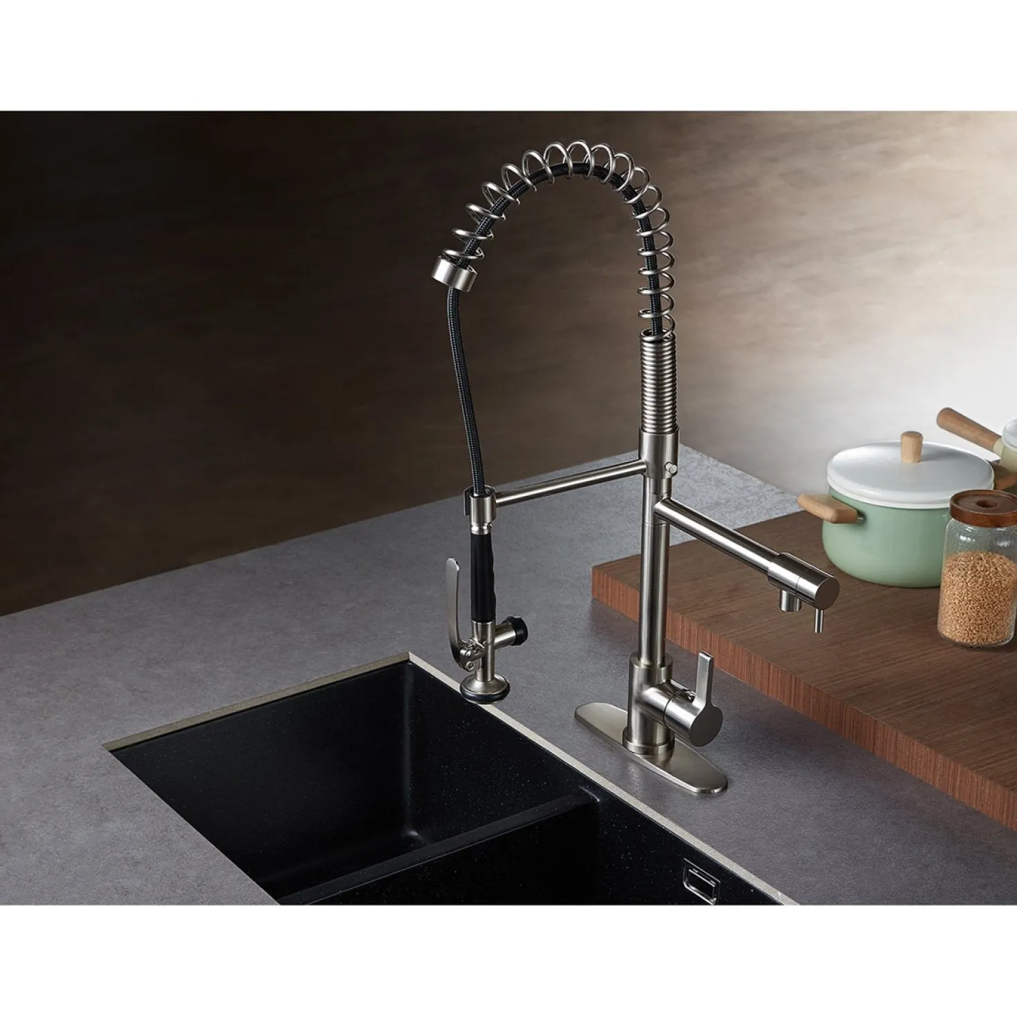 Kingston Brass Gourmetier Continental Single Hole Single-Handle Pre-Rinse Kitchen Faucet