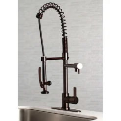 Kingston Brass Gourmetier Continental Single Hole Single-Handle Pre-Rinse Kitchen Faucet