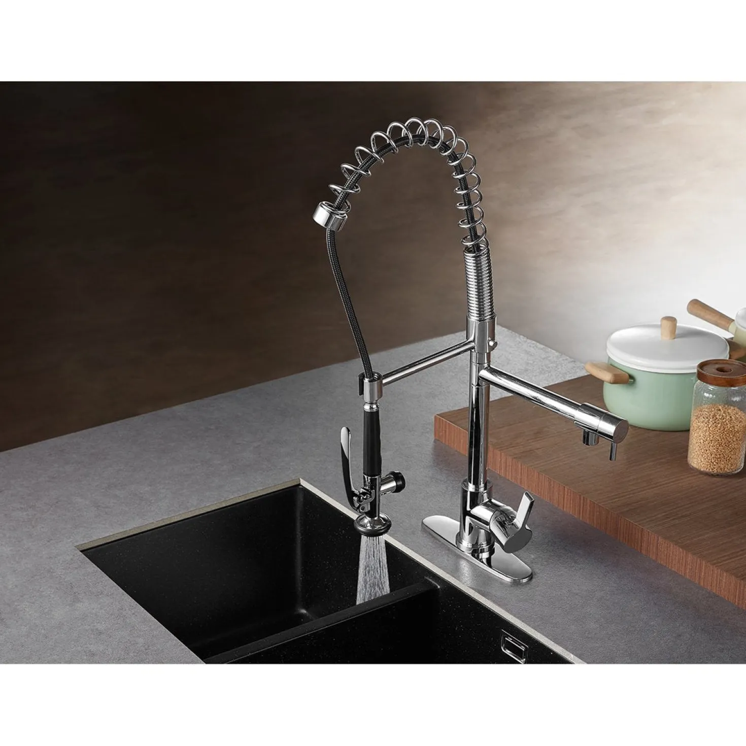 Kingston Brass Gourmetier Continental Single Hole Single-Handle Pre-Rinse Kitchen Faucet