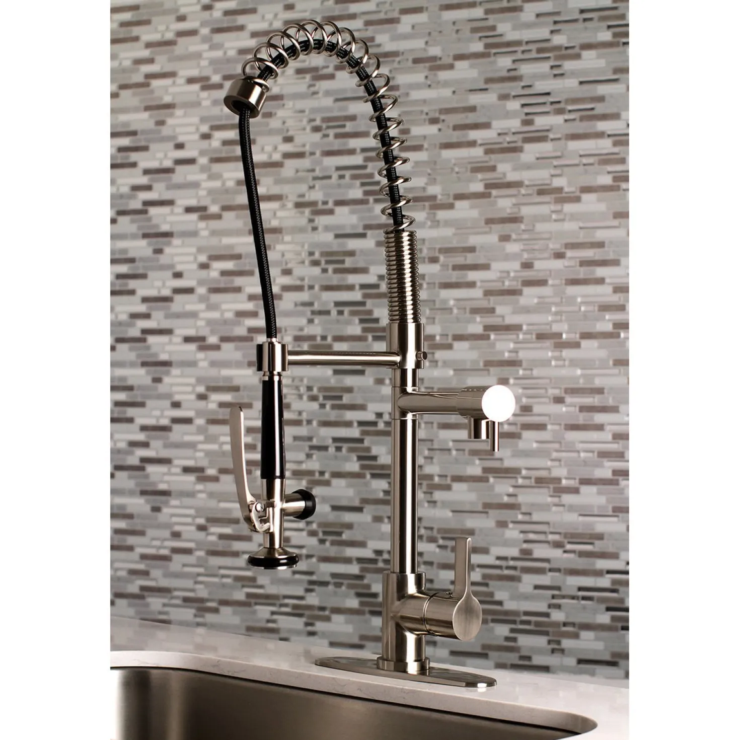 Kingston Brass Gourmetier Continental Single Hole Single-Handle Pre-Rinse Kitchen Faucet