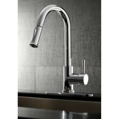 Kingston Brass Gourmetier Concord Single-Handle Kitchen Faucet with Pull-Down Sprayer