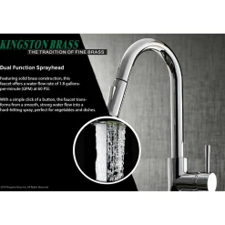 Kingston Brass Gourmetier Concord Single-Handle Kitchen Faucet with Pull-Down Sprayer